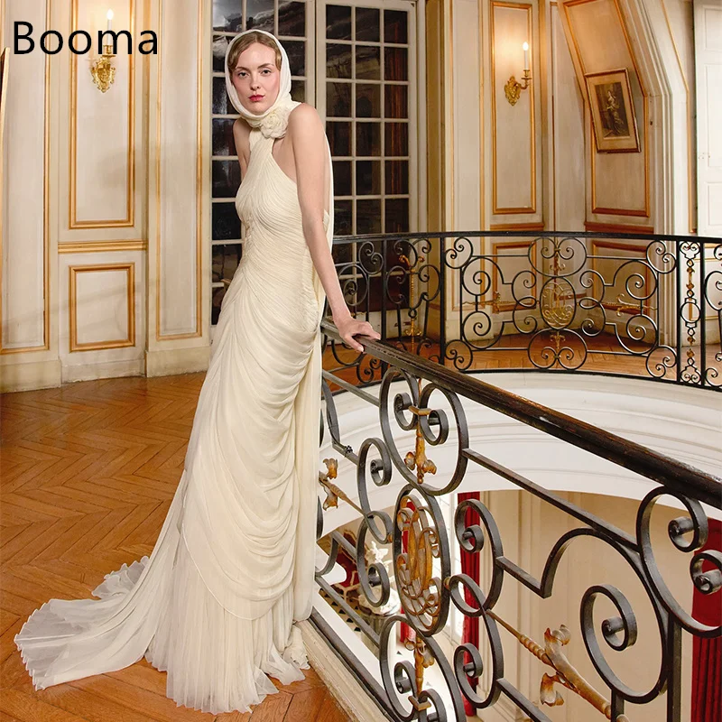 

Booma Sleeveless Mermaid Simple Tulle Wedding Dresses Long Floor-Length Brides Gown Custom Made 2025