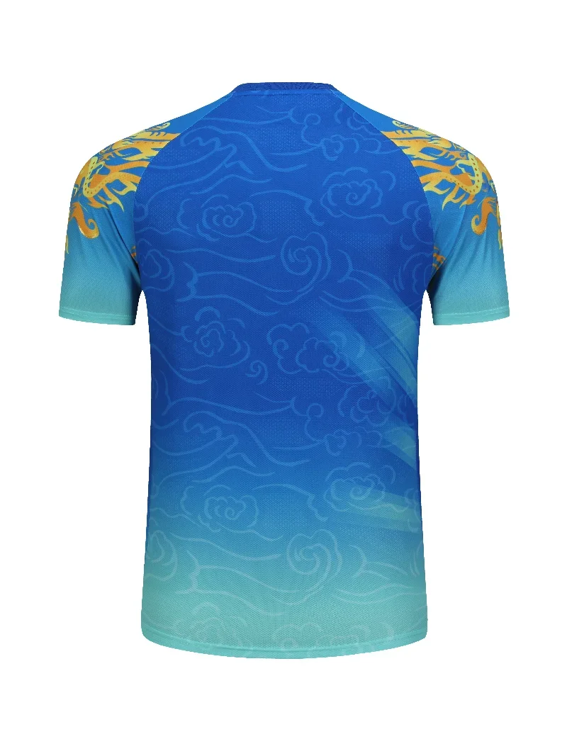 2025 جديد تنس الطاولة ملابس رياضية الريشة قصيرة الأكمام بدلة المنافسة تنفس التجفيف السريع العرق ماصة تي شيرت