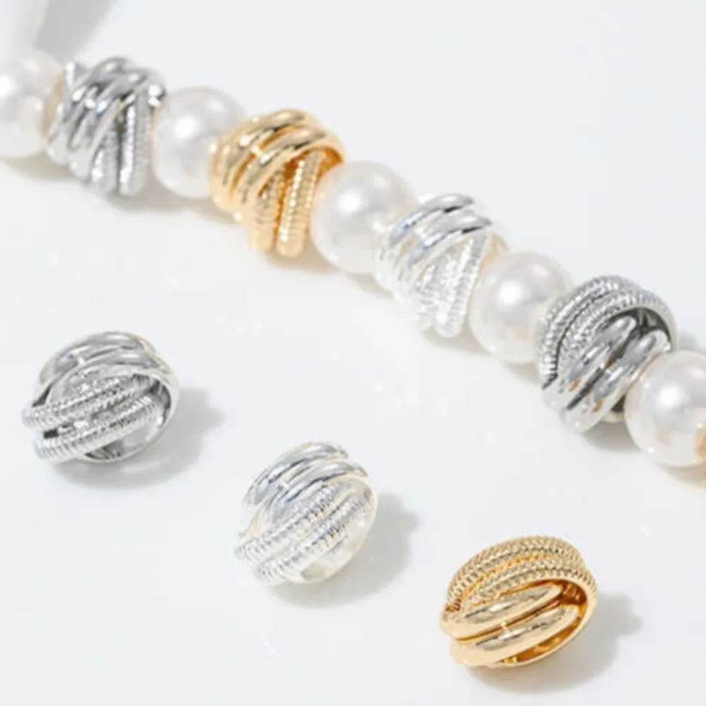 

Copper Bead 14K Gold Color Knotted Woven Ball Bead Diy Handmade Beaded Bracelet Necklace Jewelry Accessories