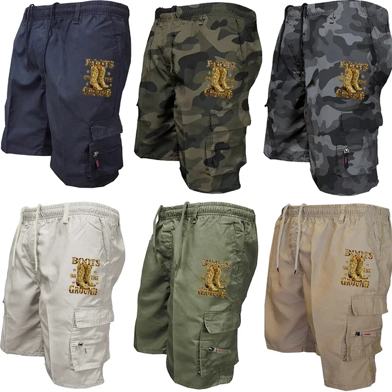 

Новые модные мужские повседневные брюки с несколькими карманами, стильные свободные повседневные шорты для фитнеса, камуфляжные тактические шорты
