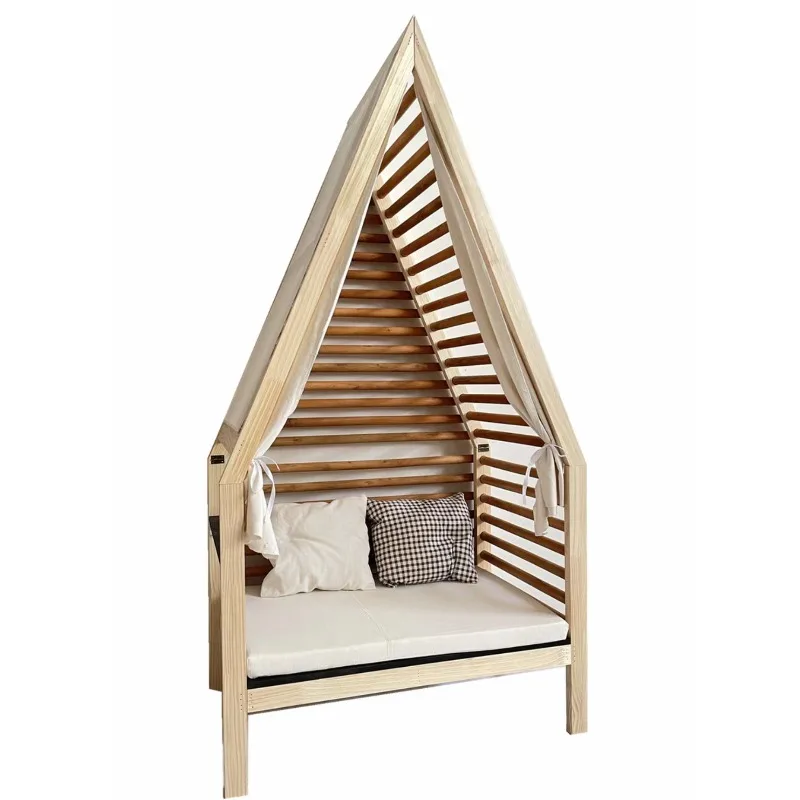 

Sofa reading corner Huanchuang solid wood chair, small house children's room photo room type sofa
