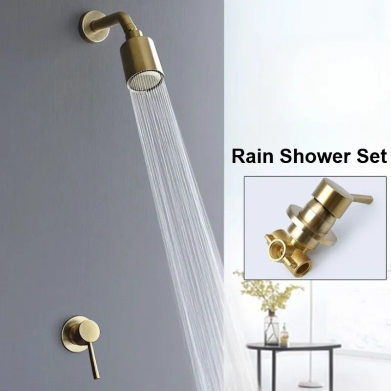 All-copper shower head shower set Hotel bathroom concealed wall shower
