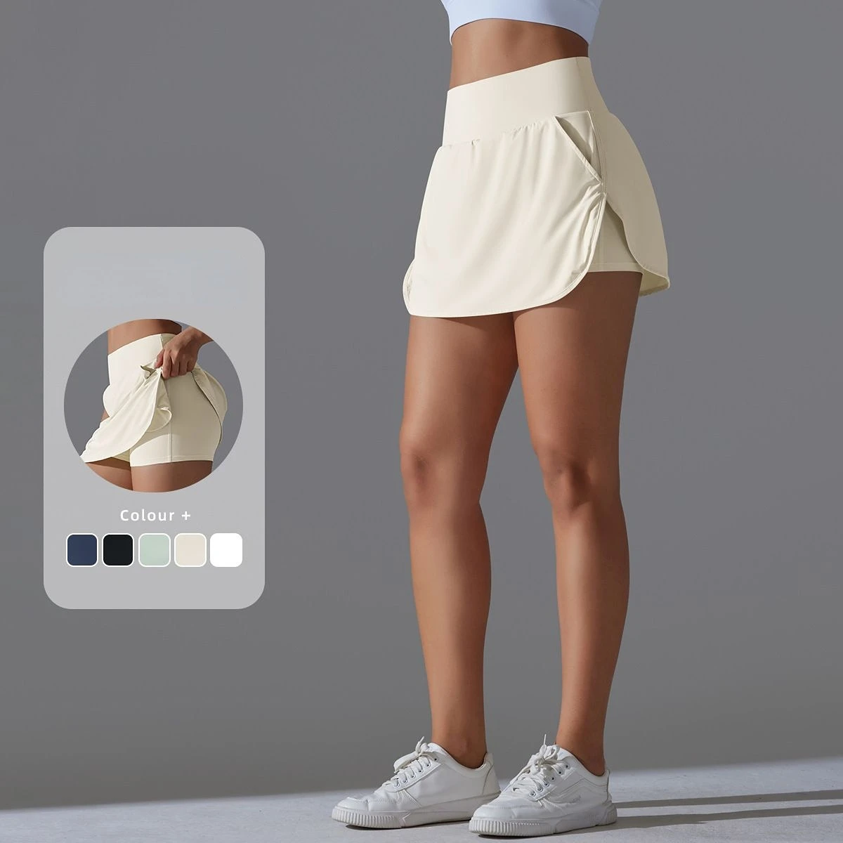 

Women Sports Shorts with Pocket yoga fitness Shorts Gym Workout Running Shorts Summer Quick Dry Loose breathable short pants new