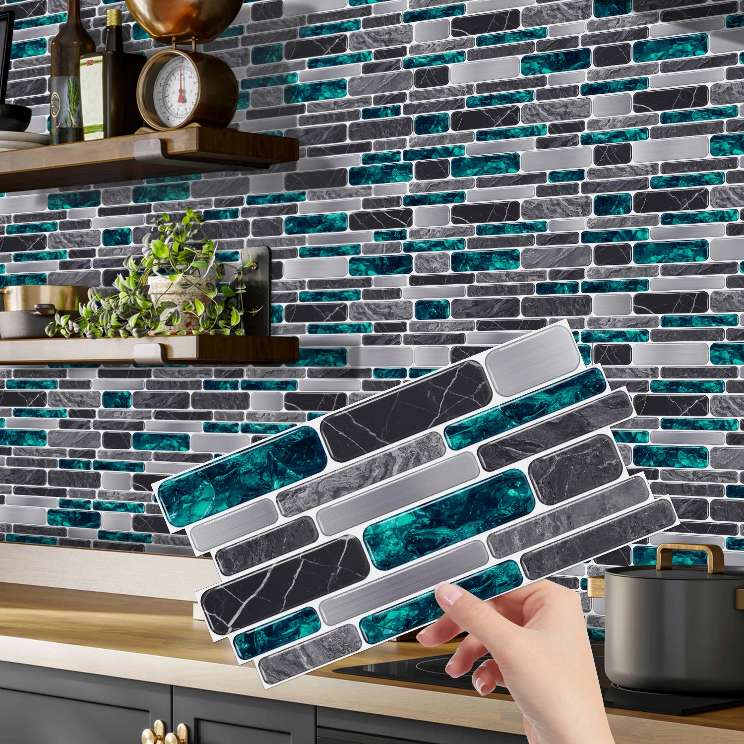 

Peel and Stick Backsplash Tiles Marble Self Adhesive Wall Sticker Waterproof Oil Proof for Kitchen Bathroom DIY Decor