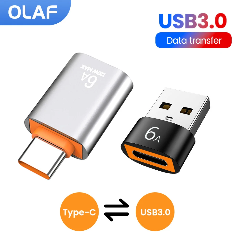 6A OTG USB 3.0 To Type C Adapter USB Female To Type c Male Fast Charging adadpter OTG USB C For Xiaomi Samsung Macbook Laptop PC