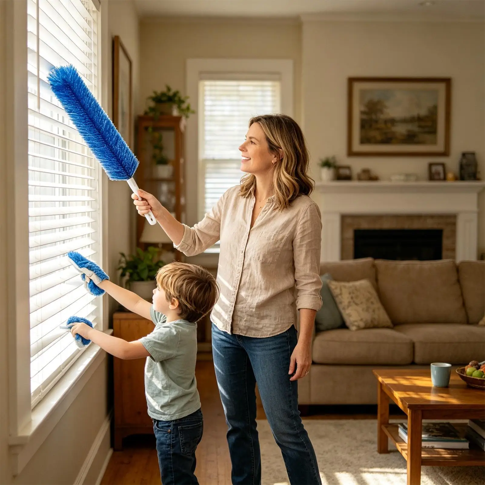 Ceiling Fan Cleaning Brush Dust Remover, Long Handle microfiber Duster Tool for Home, Air Vent Fan Inner Duster Remover Cleaning