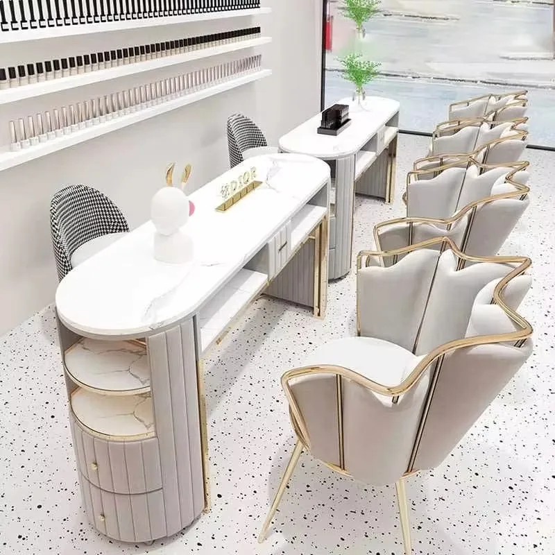 

Professional Modernas Nail Bar Station Technician Beauty Salon Manicure Table for Gel