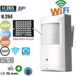 Camhi PIR Style Mini WiFi Camera Indoor Security Monitor Invisible 2MP 5MP 940 Night Vision 2-Way Audio Motion Detection TF Card