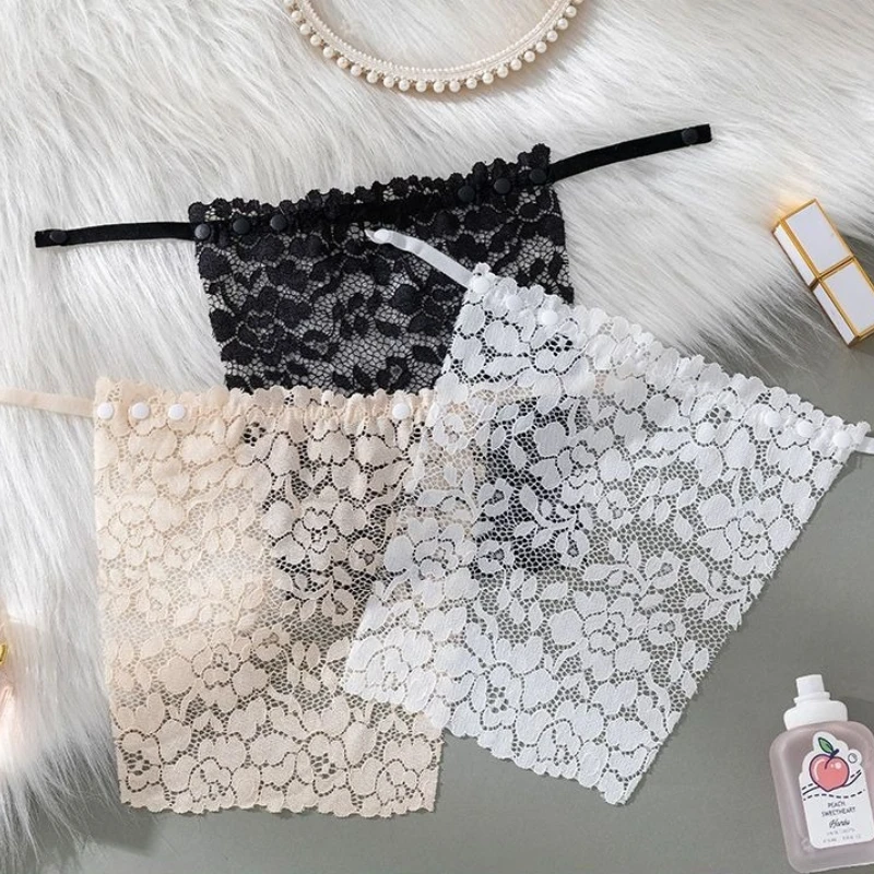1pc Seamless Lace Bustier Invisible Bra Strapless Anti Flash Sticky Bra Women Sexy Short