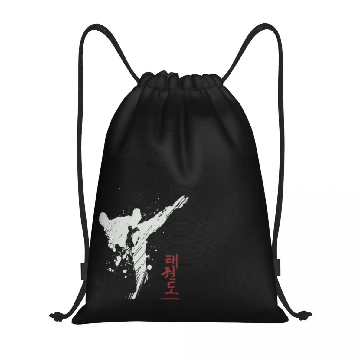 Taekwondo Kick Drawstring Backpack Women Men Sport Gym Sackpack Portable Fighter Martial Arts Training Bag Sack