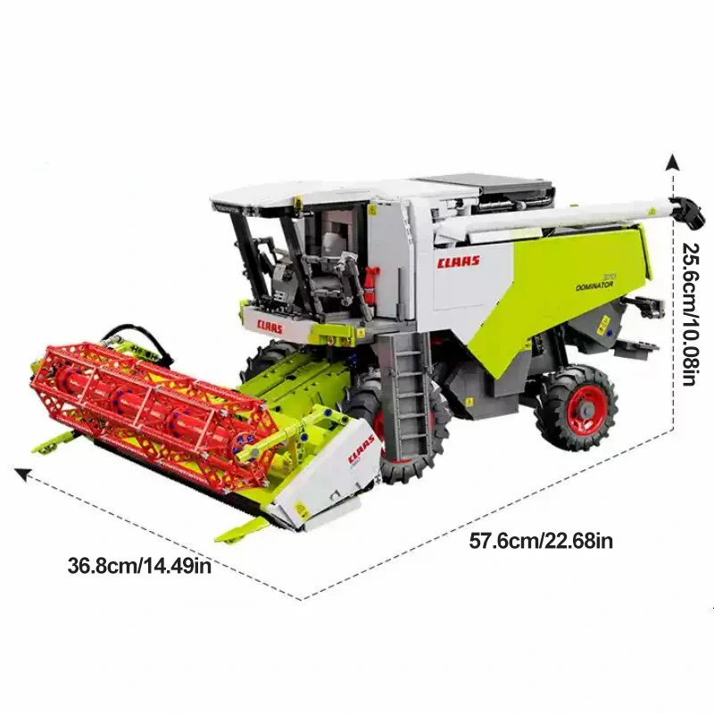 Claas dominador 370 colheitadeira 1:17 modelo blocos de construção, com motor 4567 pçs moc blocos de construção tijolo adultos crianças presente