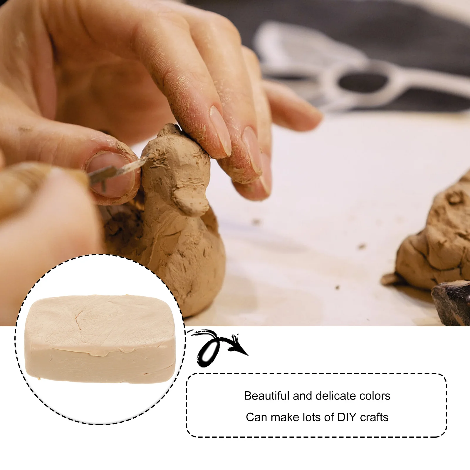 

-Friendly Non-Sticky Polymer Clay For Kids Diy Crafts Bright Colors Portable Storage Easy Use Creative Sculpting Clay