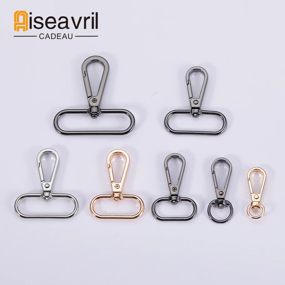 

5/9/10/12/16/20pcs Metal Swivel O-ring Snap Hook Trigger Clasps Clip for Leather Craft Bag Strap Belt Webbing Keychain Accessory