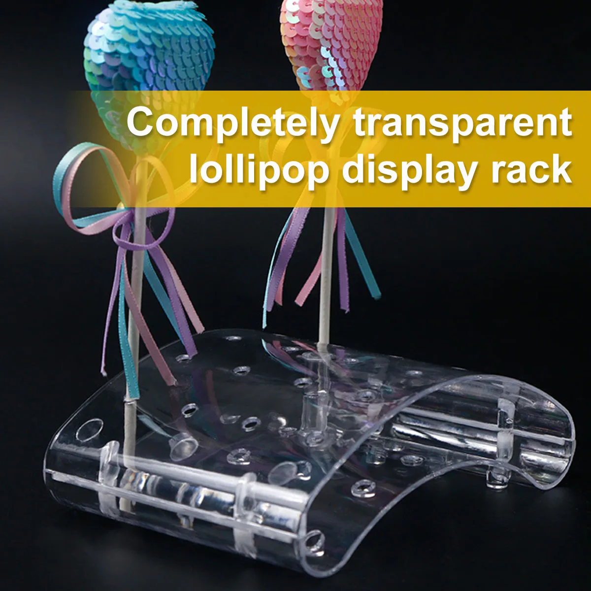 20 Holes Lollipop Stand Transparent Lollipop Display Stand Candy Holder Lollipop Shelf With 100 Sticks Pastry Tool Party Decor