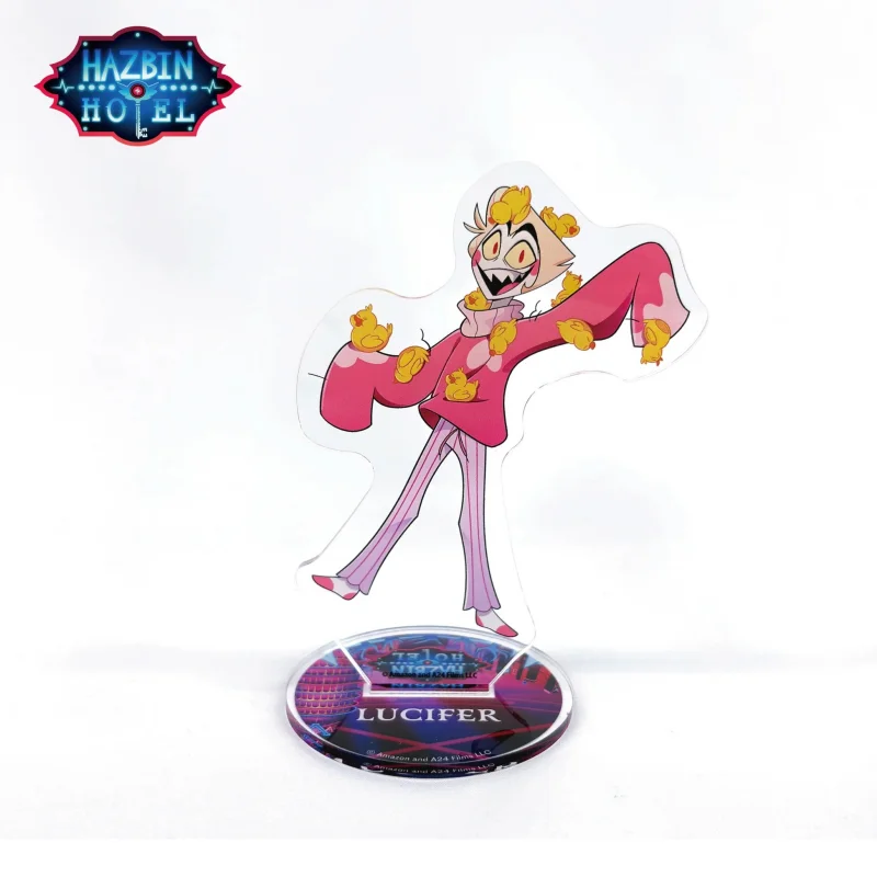 Anime Hazbin Hotel  Arrival 15cm HD Acrylic Stand Charlie Alastor Angel Dust Desktop Keychain Ornament Carnival Gift