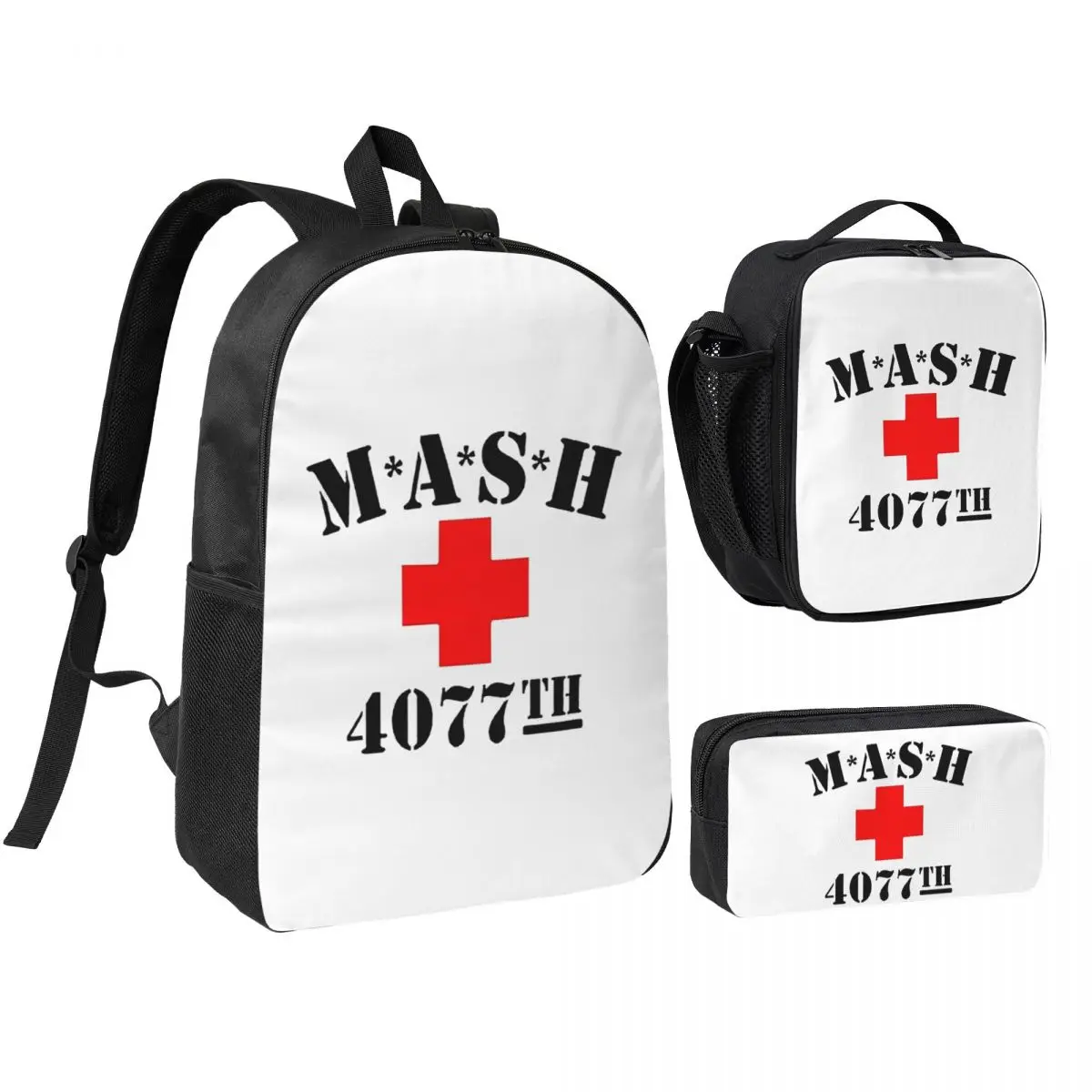 

Mash 4077 Backpack Student BookBag School Bag Shoulder Bags 3ps Insulated Lunch Bag Pencil Case