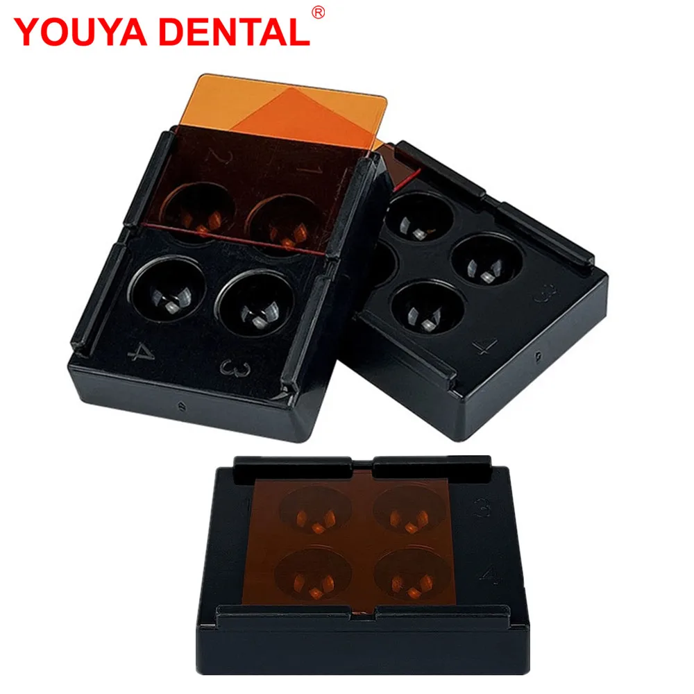 4 Hole Dental Veneer Storage Box Dental Shading Light Box Teeth Patch Case Denture Retainer Molar Box Container Dentist Material