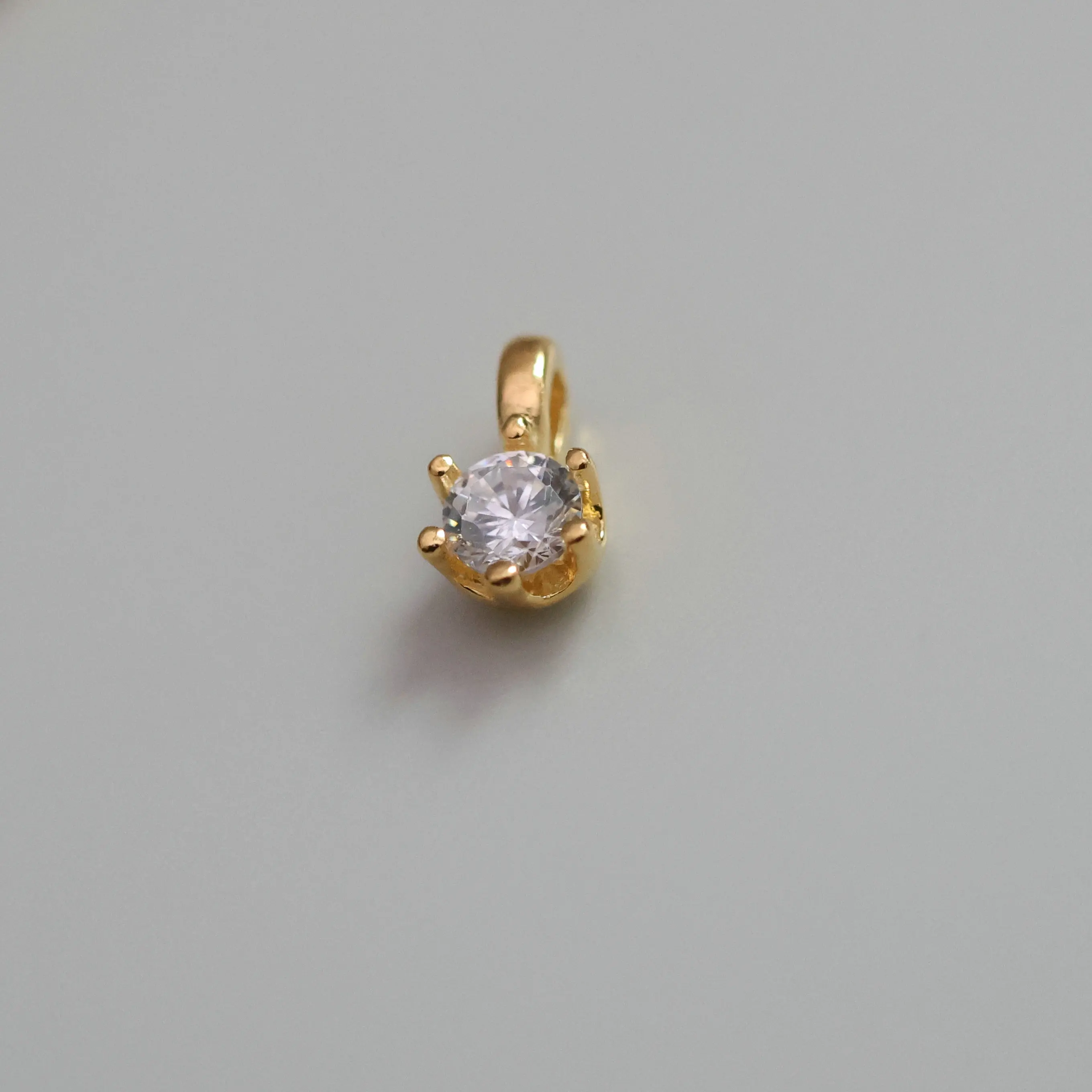 2pcs 925 Sterling Silver Zircon Round Charm for DIY Fine Jewelry Making Jewelry Finding