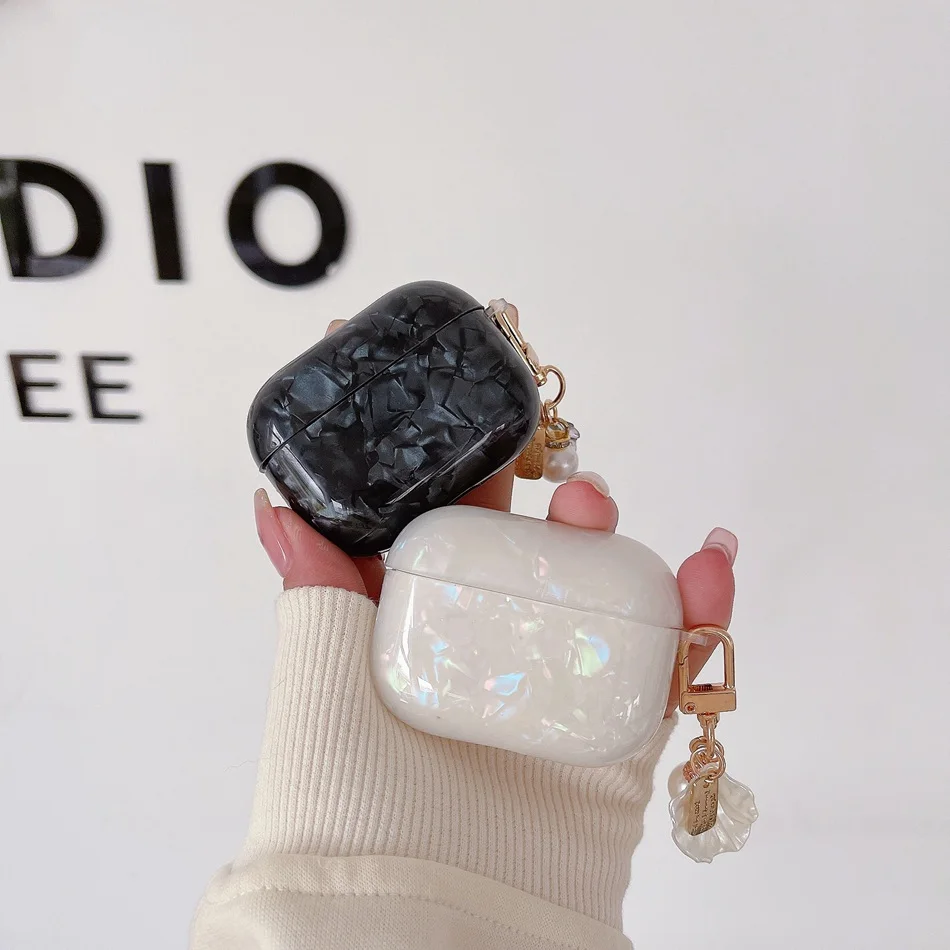 Para airpods caso 1/2 pro bonito coréia flor pingente hearphone capa fundas para vagens de ar 2 fone ouvido caso protetor