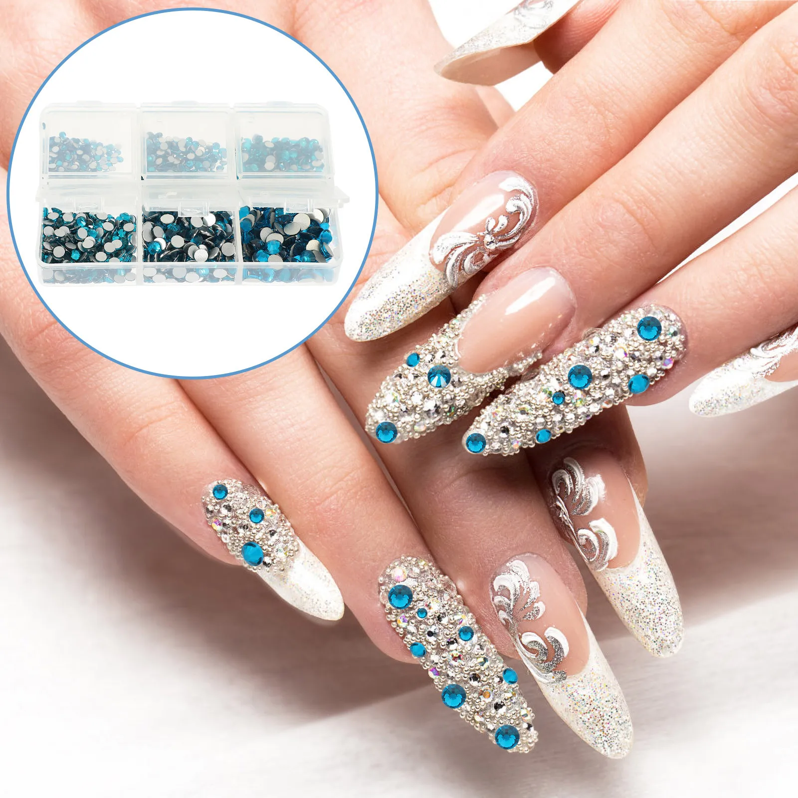 1 Juego de 1 Juego de diamantes de imitación de cristal, decoraciones artísticas, abalorios de cristal Premium para manicura, suministros para manualidades de uñas Diy, accesorios para uñas