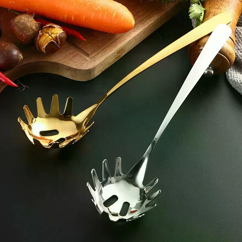 

Ложка Многофункциональная ложка для лапши, ситечки для еды, сервер для спагетти из нержавеющей стали, дуршлаг для макарон, ковш, инструмент для ситечка для лапши