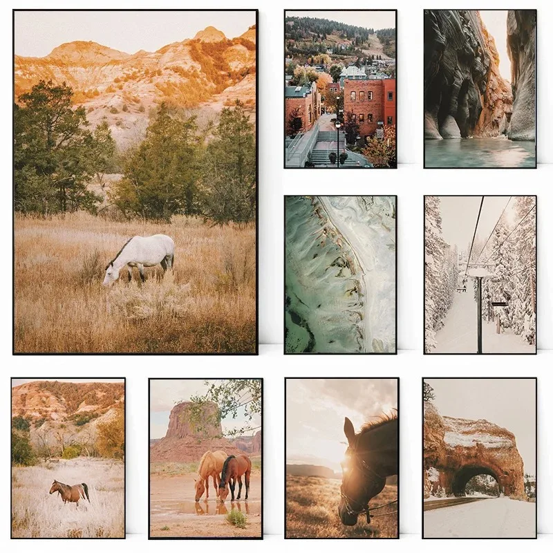 Винтажный пейзаж Юта, постер в классическом стиле, одинарный холст, распылительная картина без рамы для декора комнаты