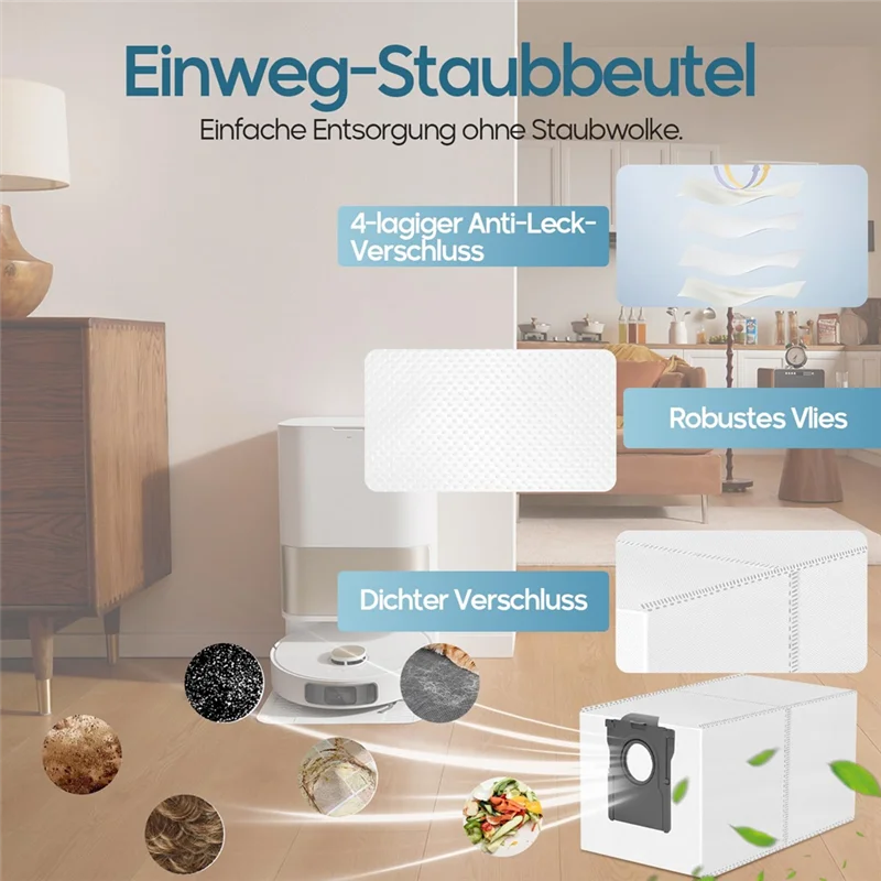 ملحقات لـ Dreame L10s Ultra Gen 2/L10s Pro Ultra Heat/X30 Ultra جهاز آلي لتنظيف الأتربة مع فرشاة رئيسية، كيس غبار، مسح