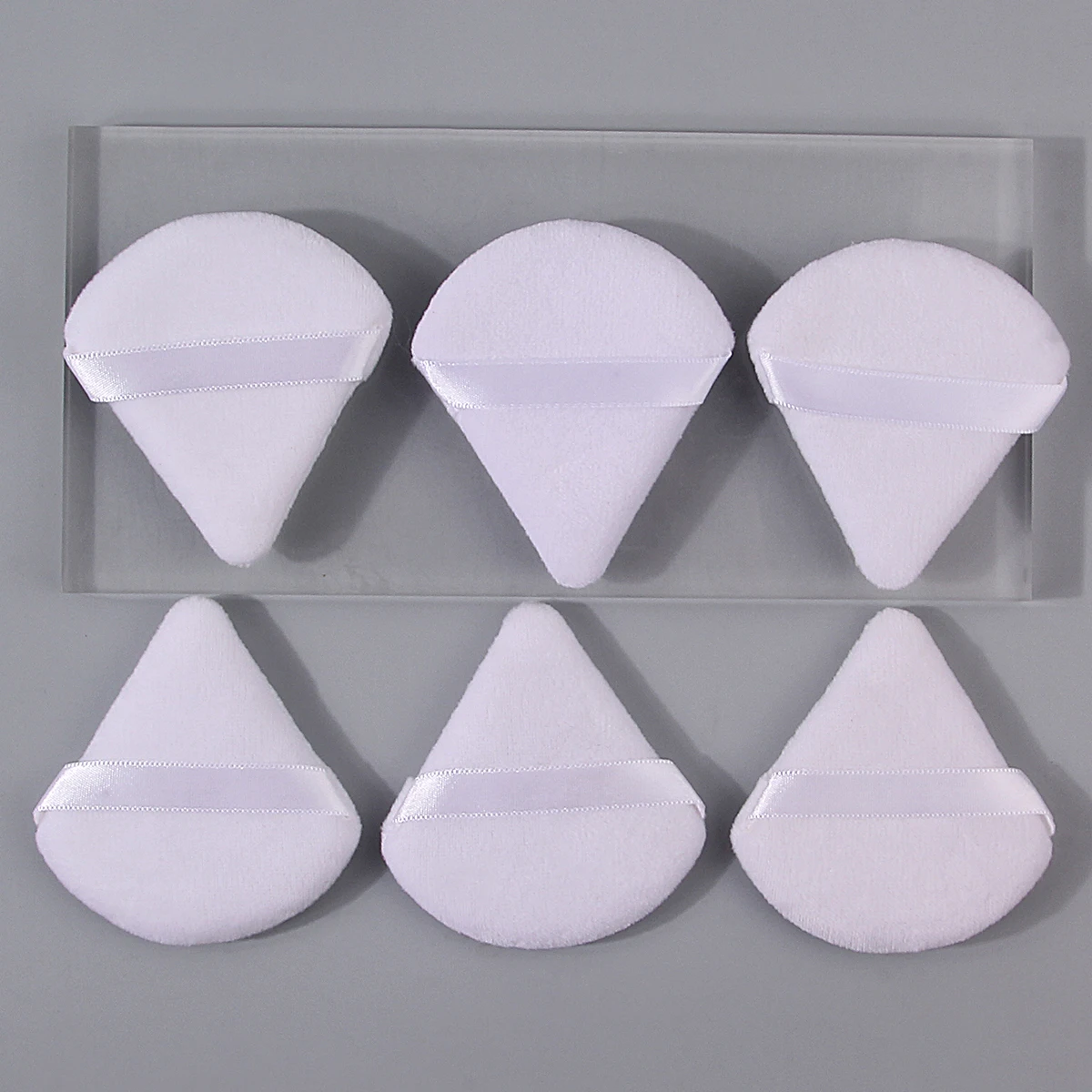 พัฟแป้งสามเหลี่ยมรูปพัดขนสองด้าน 6 ชิ้น, แป้งอเนกประสงค์แบบแห้งและเปียกเครื่องมือฟองน้ำแต่งหน้าไม่ติด