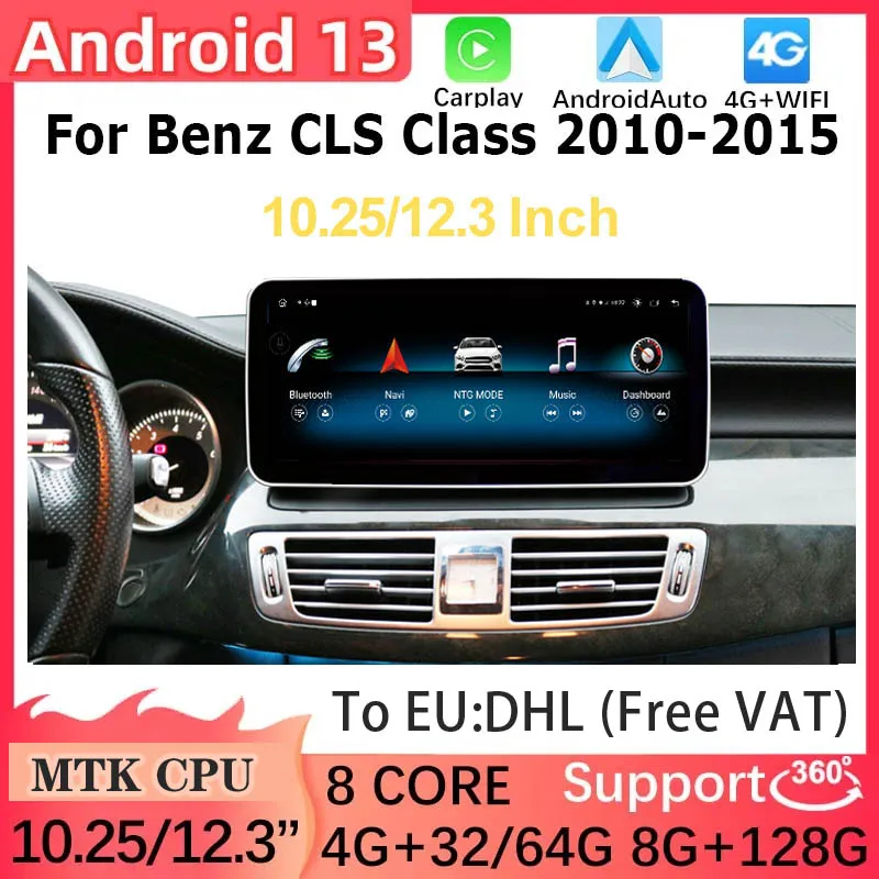 

MT8259 10.25" 12.5" 128G Android13 For Mercedes Benz CLS Class 2010-2015 Multimedia Video Radio Player GPS Navigation Blue-tooth