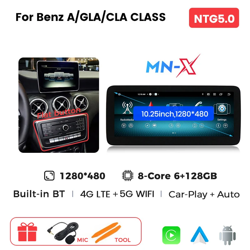 Android 14 Auto Radio Draadloze Carplay Voor Mercedes-Benz A-Klasse W176 Gla X156 Cla C 117 G Klasse W461 W463 Dsp Wifi Gps Multimedia