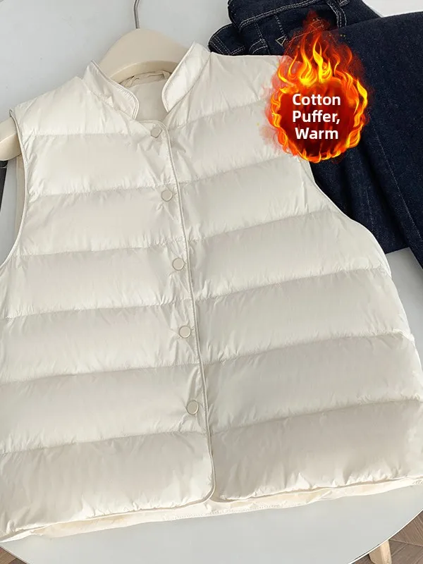 Faionable couleur coton Jaet gilet vêtements d'extérieur grande taille femmes automne hiver nouveau col montant polyvalent...