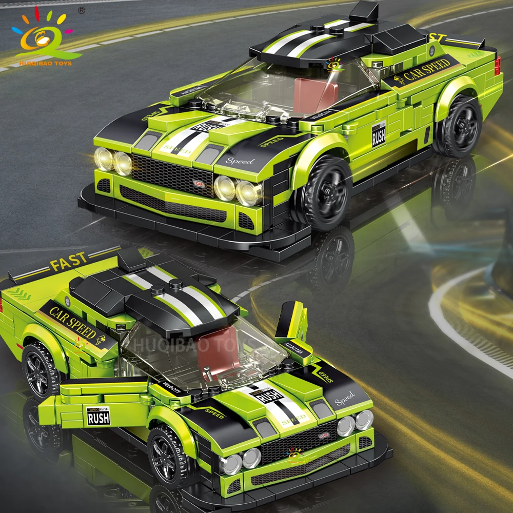

HUIQIBAO Speed Series Racing Sports Vehiclea Car Supercar Building Blocks Set Bricks Classic MOC Model Toys For Kids Gift