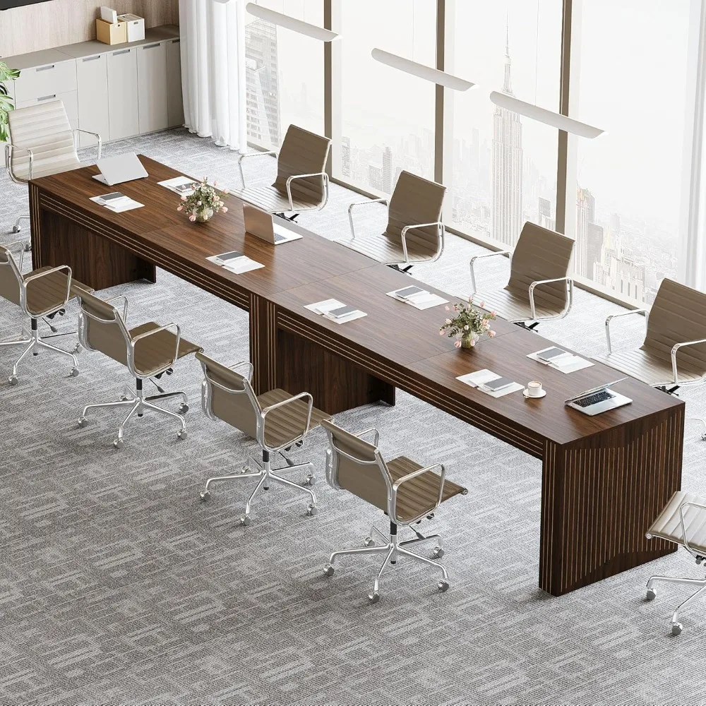 6.5FT Conference Table, 78.74" L x 27.5" W Rectangular Meeting Table with Heavy Duty Legs, Modern Seminar Boardroom Table for O