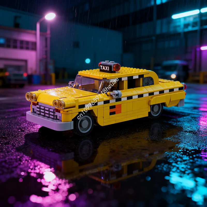 

447pcs MOC New York Checker Cab City Champions Supercar Model Festival Gift Building Blocks Toys Construction DIY Birthday