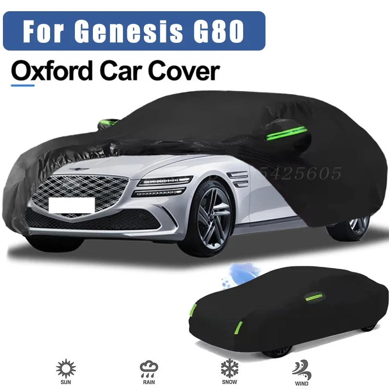 For Genesis G80 Oxford Cloth Full Car Cover Outdoor Waterproof Dustproof Anti UV Sun Snow Protection Exterior Accessories