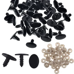 50pcs Black Doll Oval Eyes Black Plastic Safety Noses For Bear Dolls Animal Puppet DIY Crafts Kids Toys Doll Eyes Accessories