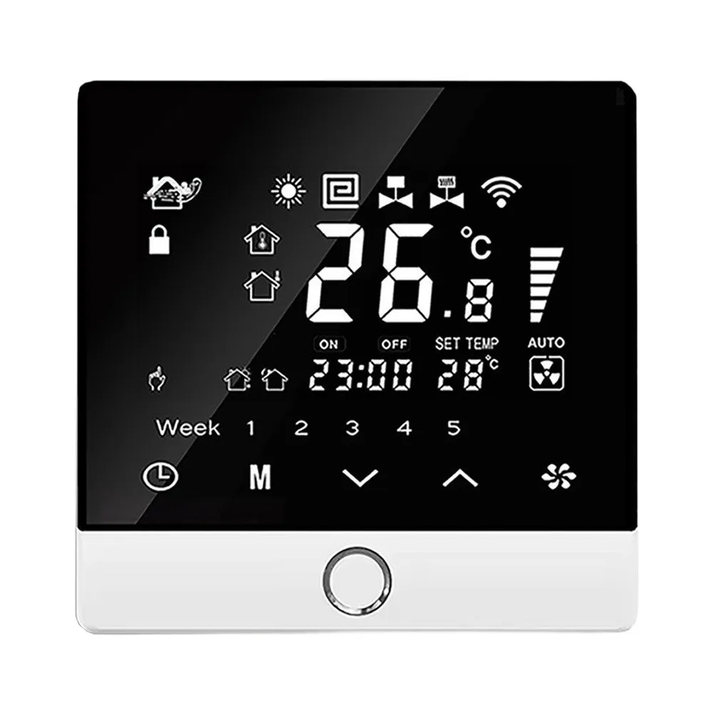 WiFi for Smart Thermostat for Central Air Conditioning Systems Programmable Temperature Controller 220V 5-40C Black