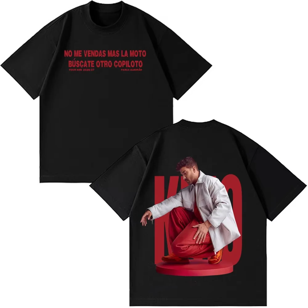 Singer Pablo Alborán Kmo Global Tour 2026-2027 Print T Shirt Men Women Hip-hop T-shirts Short-sleeved Top Punk Cotton T Shirts