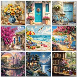 SDOYUNO Diy Frame Paintings By Numbers 40*50 Landsape Coloring On Canvas Modern Drawing Paint By Numbers Home Decor