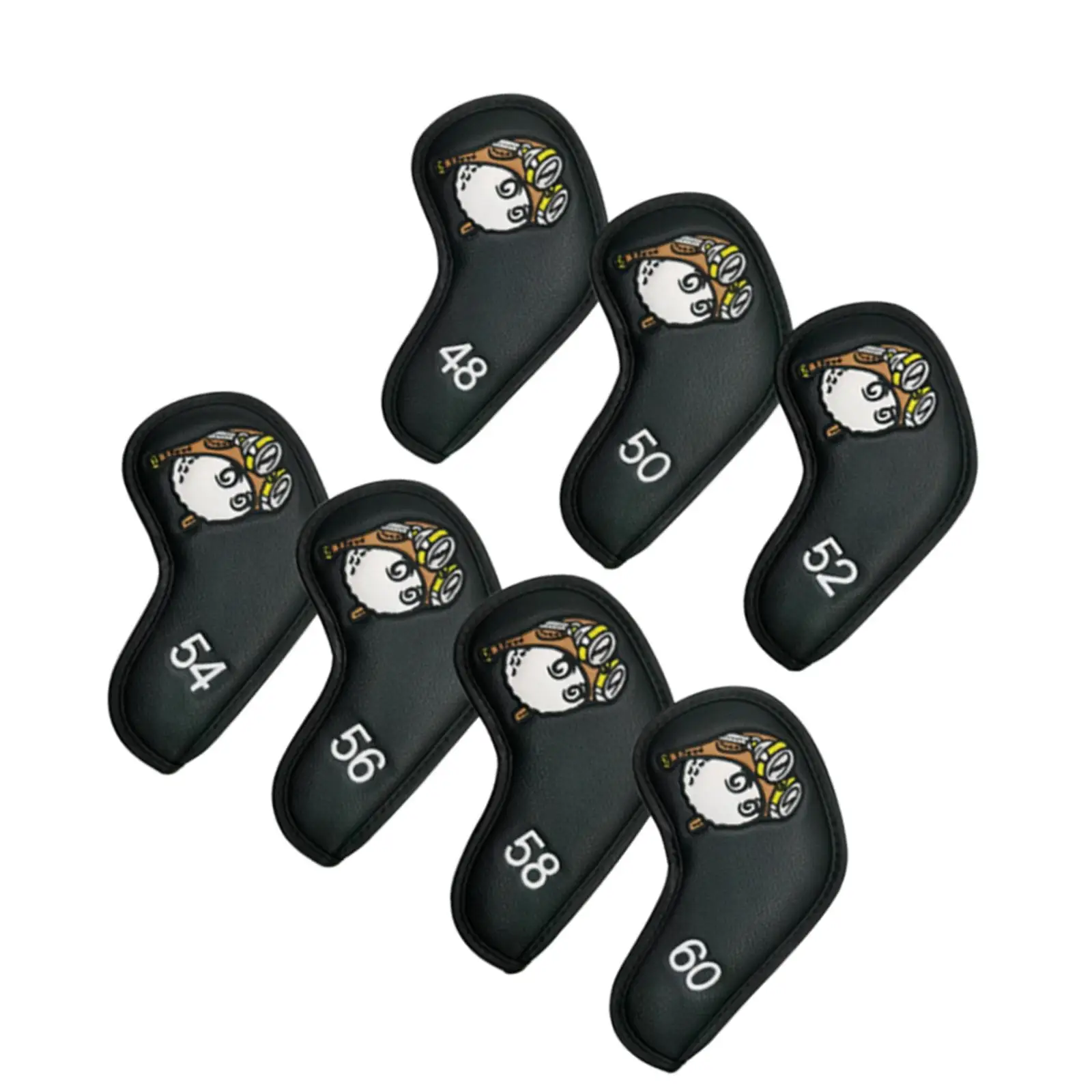 7Pcs Golf Iron Head Covers Set Classic pilots Golf Iron Headcover Waterproof Protection Golf Wedge Iron Protective Headcover