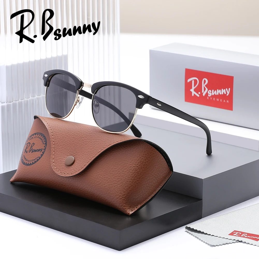 

RBsunny Fashion Men Polaroized Sunglasses Women Sun Glasses Semi-Rimless Eyewear Oculos De Sol