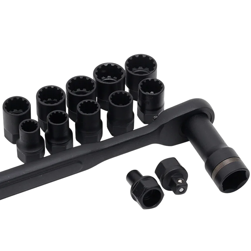 15PCS Ratchet Socket Wrench Hex And Plum Blossom 12 Point Teeth Tool Kit For Car Repair Home Workshop DIY Mechanical Projects