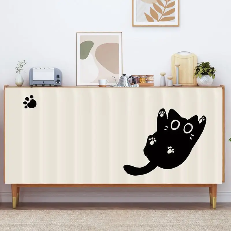 VIKAMA Kitchen Cabinet Curtain No Drill Self-Adhesive Dustproof Short for Storage Shelf Shoe Rack Wardrobe Decor