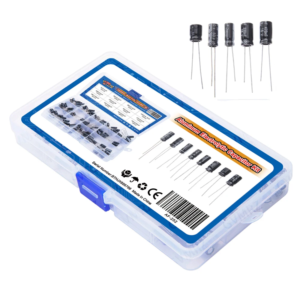 120PCS/lot 16V-50V electrolytic capacitors assortment box set 12values 1uF-470uF Aluminum Electrolytic Capacitor Assortment Kit