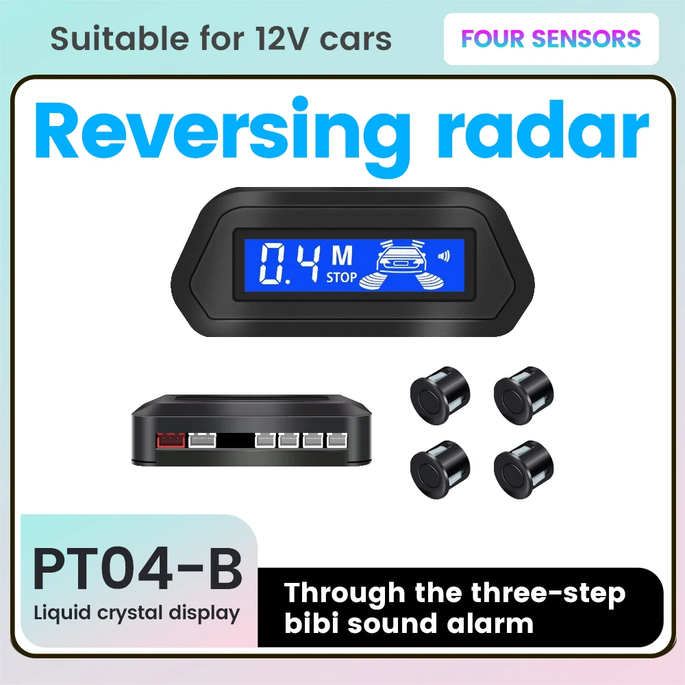 Reversing Radar LCD Display Waterproof Detection Distance 0-2M for Universal Automatic Operation When Reversing