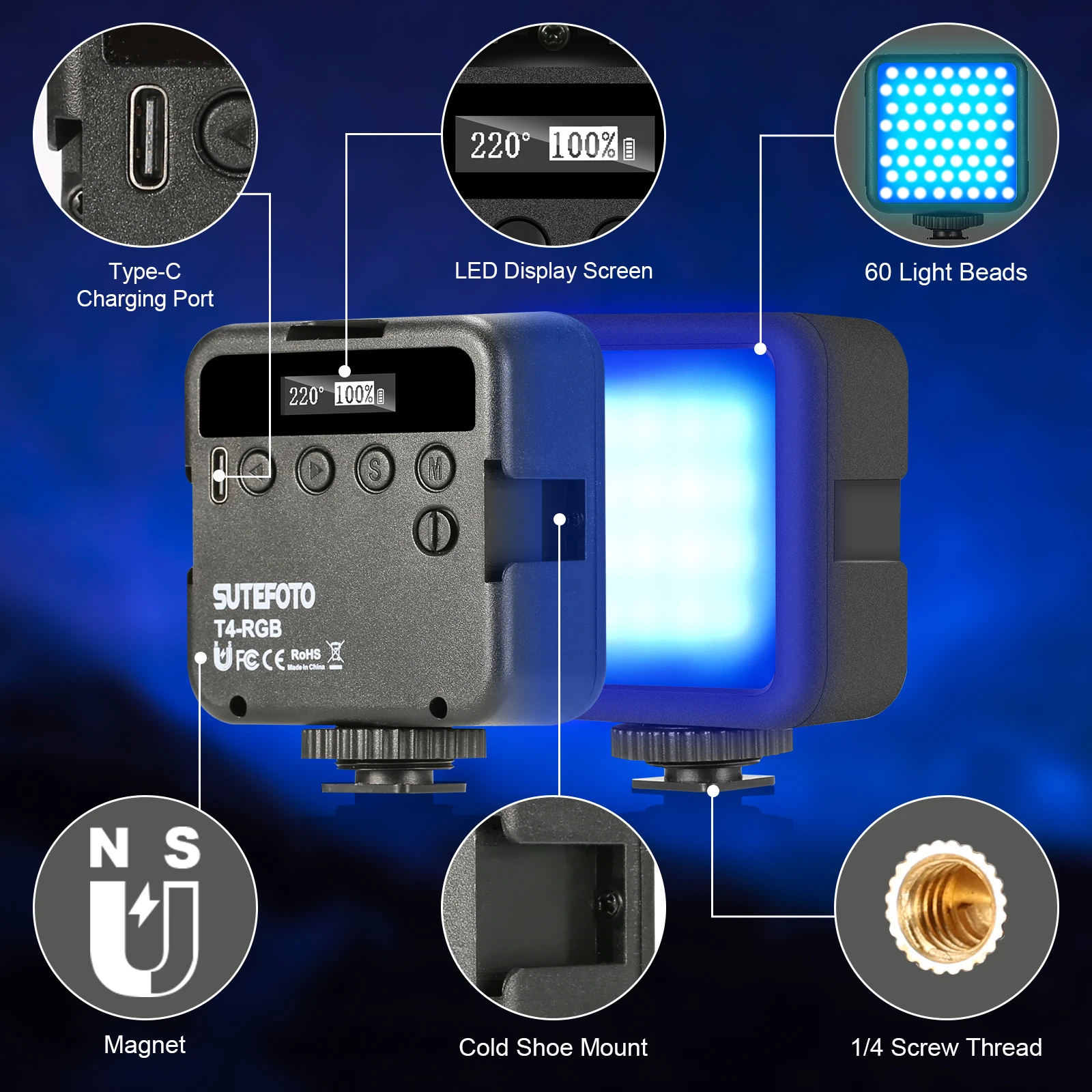 Mini portátil luz led vídeo para câmera smartphone para gopro portátil selfie ajustável rgb lâmpada bolso rgb luz de preenchimento