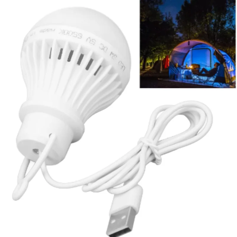 Lampadina USB LED Lampada da campeggio portatile Mini lampadina 5V Luci da libro di alimentazione Studente Apprendimento Scrivania Lettura Tenda da escursionismo Viaggi Lavoro