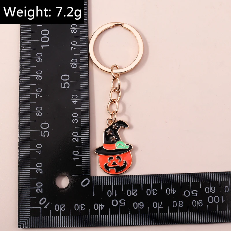 Aihua Goldfarbener modischer Halloween-Schlüsselanhänger, Emaille, gruselige Geister, Spinne, Mumie, Kürbis, Schlüsselanhänger, Schlüsselanhänger für Frauen, Halloween-Nacht – Detail 10