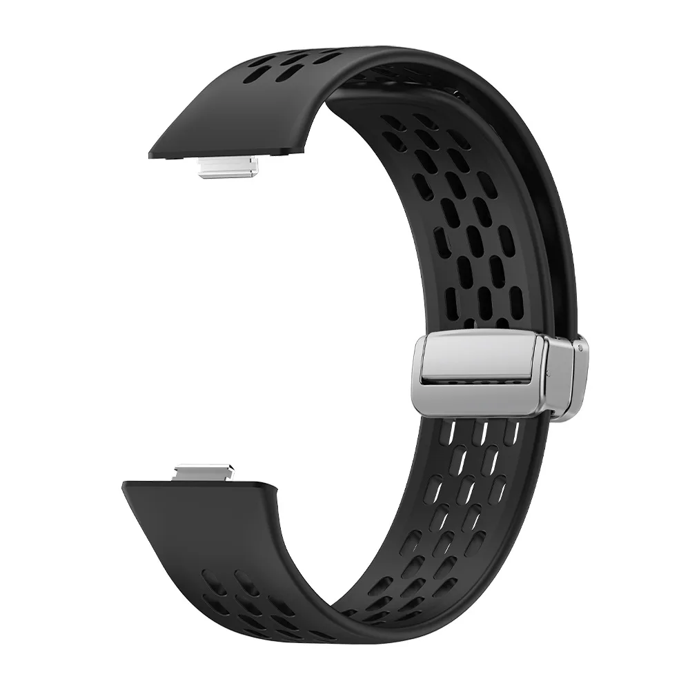 سوار سيليكون مغناطيسي لساعة هواويي ، مجوف ، سوار رياضي يسمح بمرور الهواء ، سوار ساعة لهواويي فيت 3 ، سوار معصم ملون