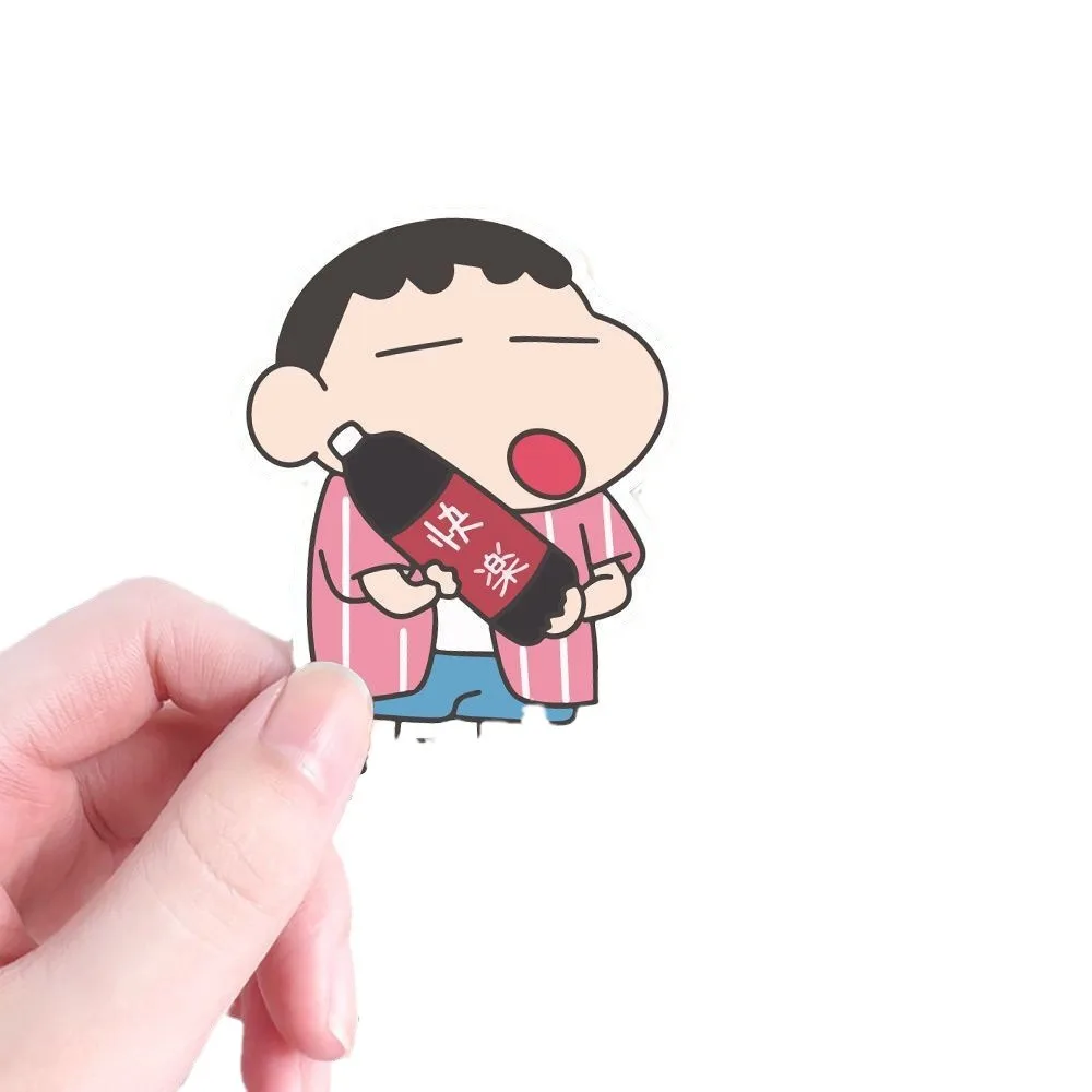 100pcs Cute Crayon Shin-chan Anime Stickers Cartoon Mobile Phone Cup Decoration Stickers Waterproof Stickers Decoration